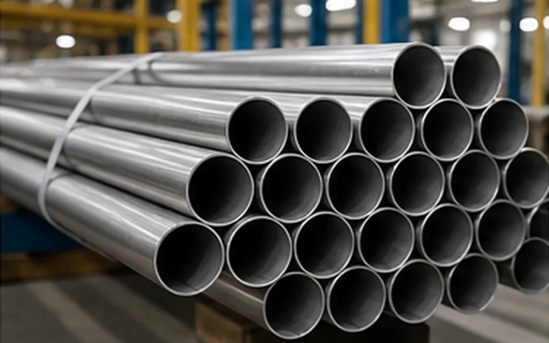 Stainless Steel Pipes stock photo