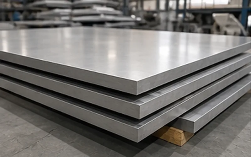 Stainless Steel Plates stock photo
